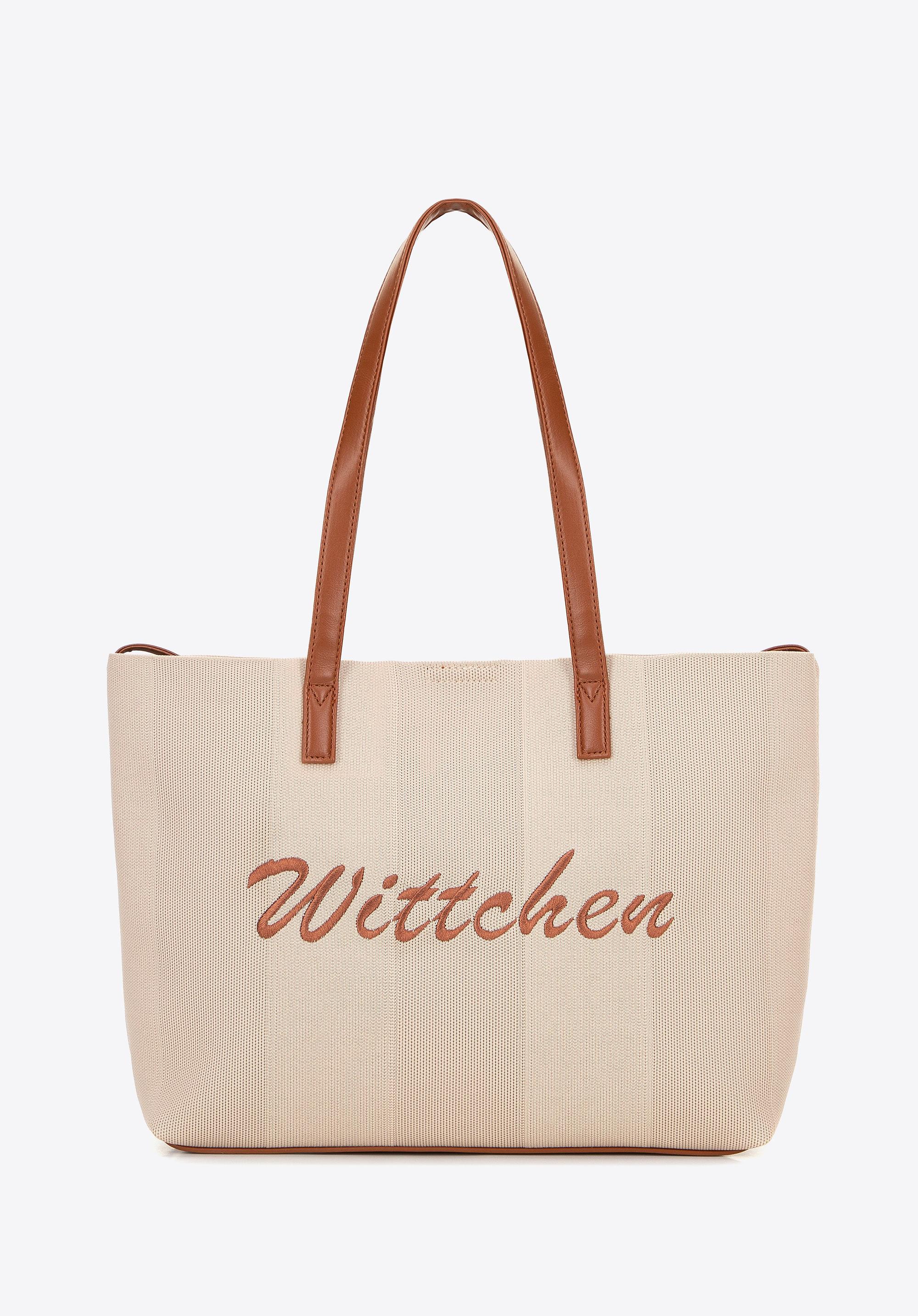 Wittchen Dames shoppertas met eco-leren elementen, beige en bruin