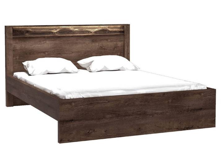 Beautysofa Bett Polis I-19 160x200, Doppelbett, Kopfteil mit LED-Beleuchtung