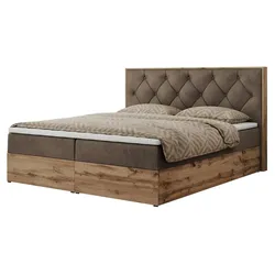 Boxbett mit Bettkasten  ¦ braun ¦ Maße (cm): B: 188 H: 115