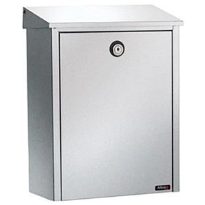 Allux Briefkasten 200, silber, aus Edelstahl, mit Zylinderschloss, Wandbriefkasten, 39 x 28 cm