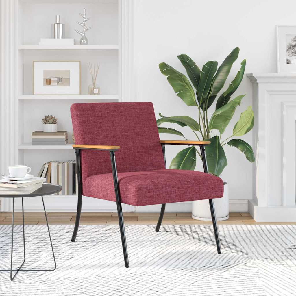 vidaXL fauteuil Bordeaux tissu