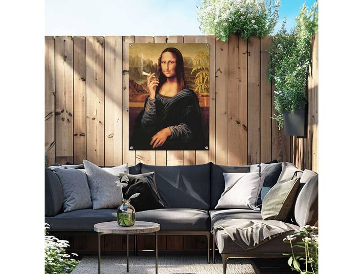 Poster extérieur Mona Lisa abstrait PVC Marron/Marron 60 x 80 x 0cm