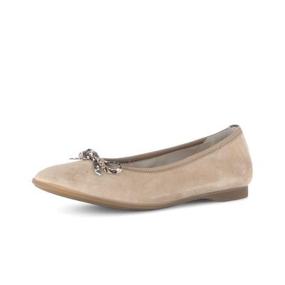 Ballerina GABOR "Eleganter Ballerina", Damen, Gr. 37,5, beige, Schuhe Ballerina