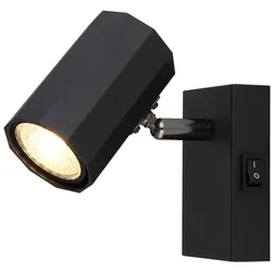 Wandleuchte Wandlampe Esszimmerleuchte mit beweglichem Spot schwarz, Aluminium, Metall, 1x GU10, BxHxT 7x14x14,5 cm