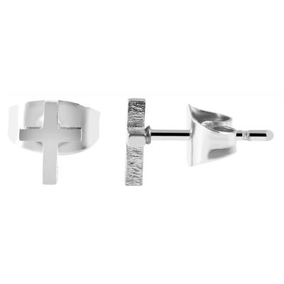 Paar Ohrhänger ADELIA´S "Unisex Ohrstecker aus Edelstahl mit Kreuz", silber, Ohrringe, Damen, Unisex, Edelstahl