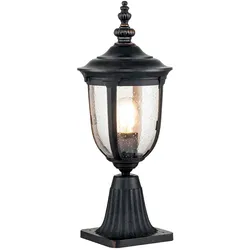 Sockelleuchte Stehleuchte Außenlampe Glas klar IP44 Alu bronze verwittert E27