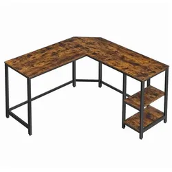 VASAGLE Schreibtisch 138 cm 8-Fuß schwarz, 138x76x49 cm