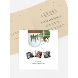 Grußkarten Weihnachten selbst gestalten mit Spruch und Fotos im Onlinedesigner bei Meine-Kartenmanufaktur.de