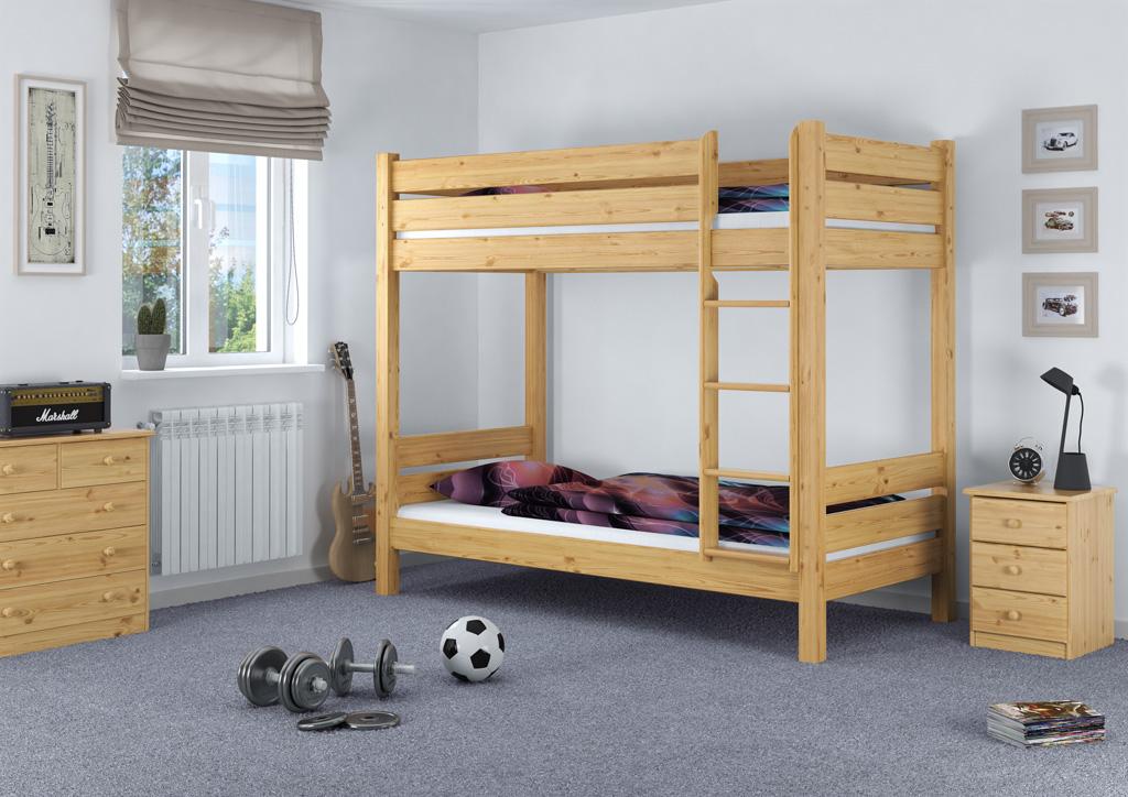 Etagenbett extra stabil Massivholz Kiefer natur 80x220 Hochbett Zubehör variabel V-60.16-08-220ohne Zubehör