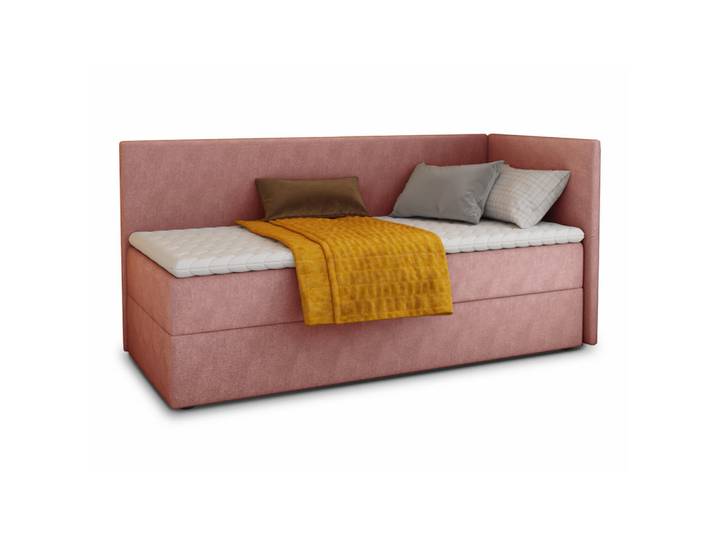 Sofnet Boxbett Flame - 90x200 - pink (Kronos 29, Velvet - Kronos), Pink, H3, Rechteckig, 90x200 cm, Schlafzimmer, Betten, Boxspringbetten