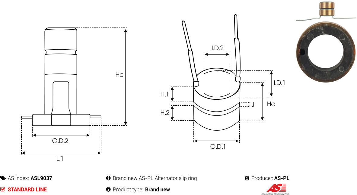 As-Pl Schleifring, Generator Asl9037