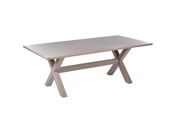 GARTENTISCH 200/105 cm Metall Taupe Cascais