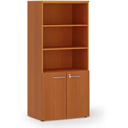 Kombi-Aktenschrank PRIMO WOOD, 800 x 500 x 1781 mm, Kirschbaum