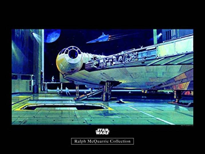 Komar Wandbild Star Wars Classic RMQ Falcon Hangar Kinderzimmer, Jugendzimmer, Dekoration, Kunstdruck ohne Rahmen WB140-40x30 Größe: 40 x 30 cm (Breite x Höhe)