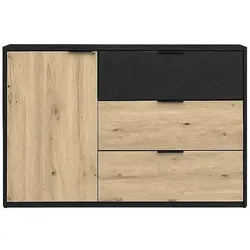 KOMMODE LAMON 125/80/36,5cm mit 3 Schubladen 1 Türen Graphitfarben