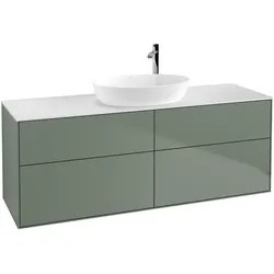 Villeroy & Boch Waschbeckenunterschrank Finion G97, Olive Matt Lacquer, 1600x603x501 mm, mit Beleuchtung und SoftClosing