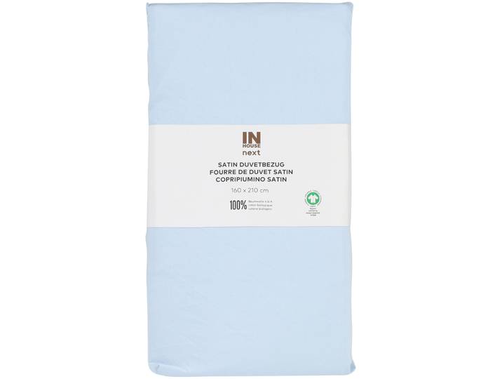 Inhouse Duvet Gots Satin Paspel 160x210 hellblau