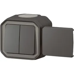 Legrand Plexo New 5-in-1-Feuchtraum-Aufputz-Schalter, Schalter + Taster, Grau