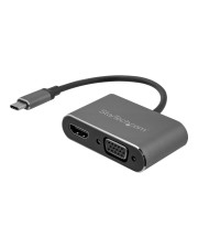 StarTech.com USB C to VGA and HDMI Adapter Aluminum USB-C Multiport Externer Videoadapter IT6222 Space-grau (CDP2HDVGA)