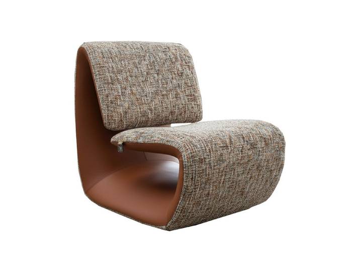 KAWOLA Loungesessel HAZEL Bequemer Loungesessel – S-Form Design, Strukturstoff vorn, Kunstleder hinten. Kompakt. Pflegeleicht. Modern.