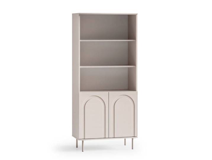 Bibliothèque 2 portes Petits-meubles - Délia - 80 x 40 x 180cm - Cachemire