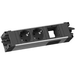 Bachmann Steckdosenleiste 2-fach alu 35° 906.024 IP20