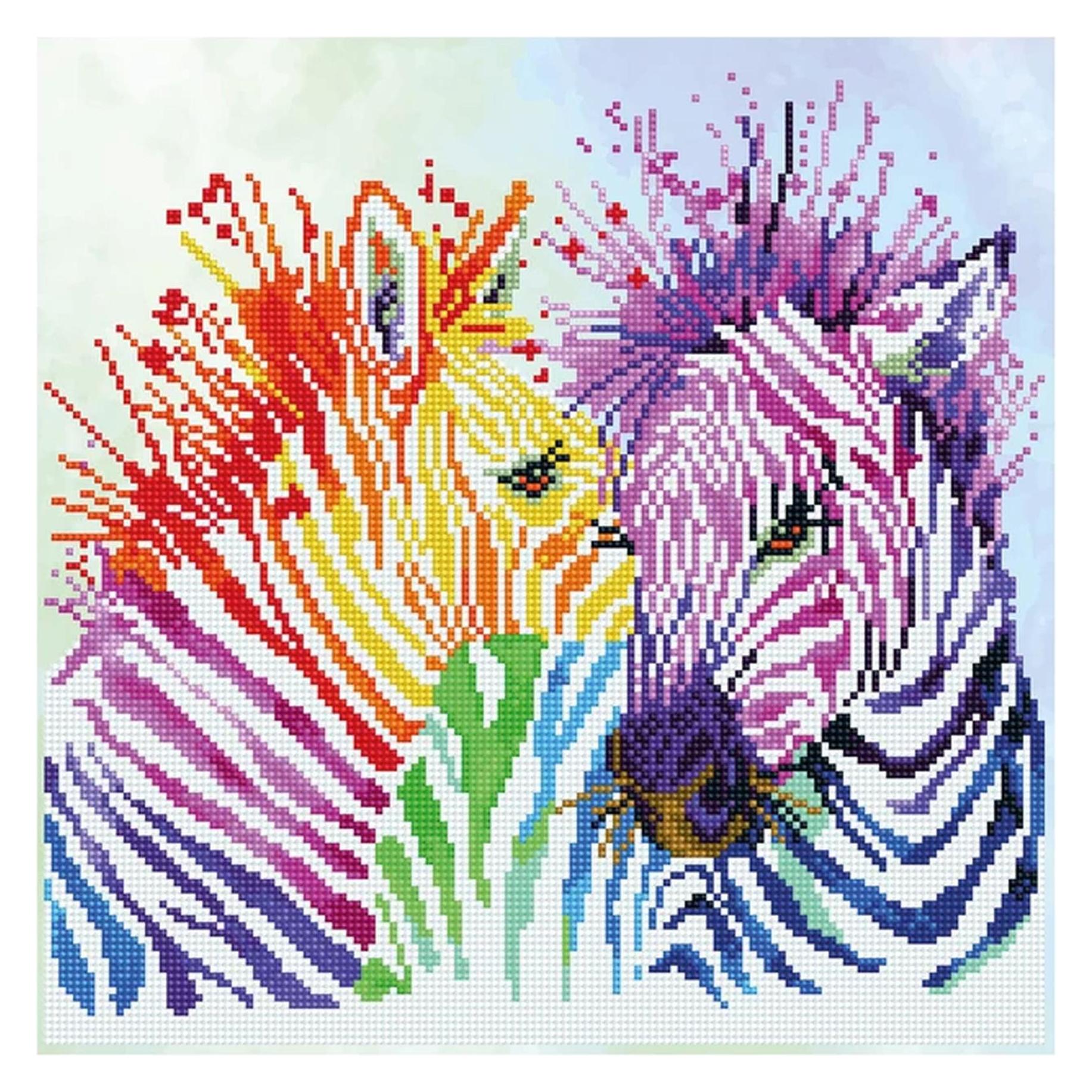 Diamond Dotz Diamond Painting Regenbogen Zebras (DD8.005)