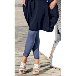 Baumwoll-Mix-Leggings in mittelblau in Größe 36/38 von DW-Shop, Mittelblau, 36/38