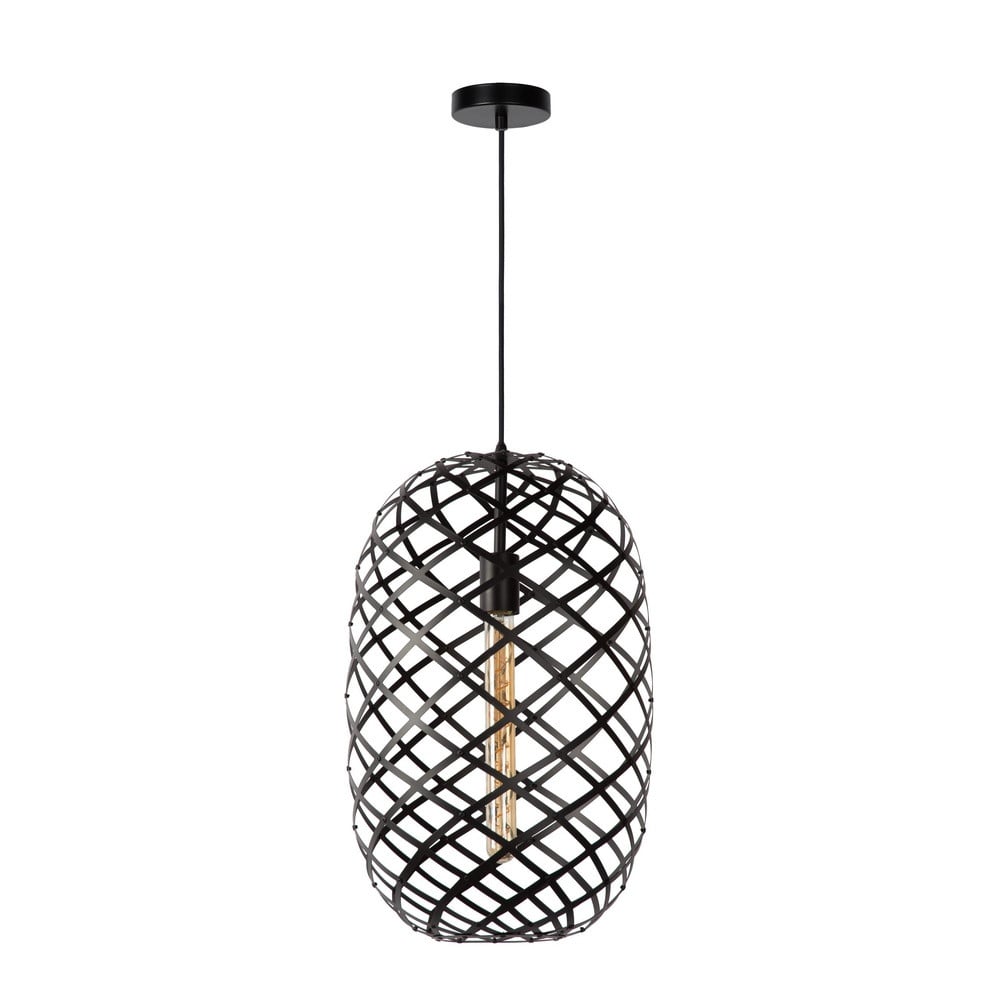 Lucide Wolfram Hanglamp zwart metalen Ø 32cm