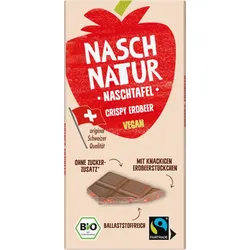 NaschTafel Dattelschokolade Crispy Erdbeer vegan 80g