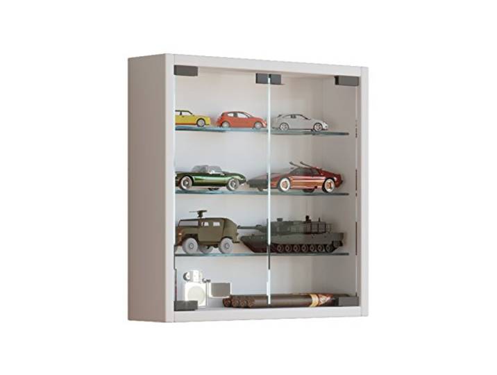 VCM Houten glazen wandvitrine Wandvitrine Verzamelvitrine Mandosa S Houten glazen wandvitrine Wandvitrine Verzamelvitrine Mandosa S Wit