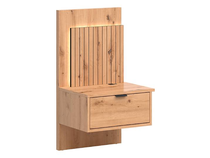 Table de nuit lumineuse 53 x 107 x 42cm Alignement à droite Bois/Marron