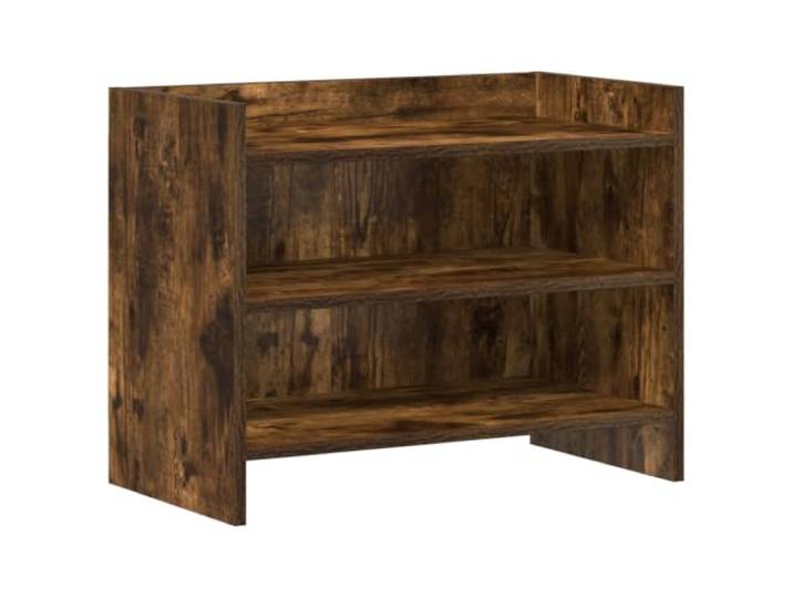 KUPTYERFG TV-Schrank 60x33x47 cm Geräucherte Eiche Holzwerkstoff Kompakter Lowboard Fernsehtisch mit 2 Ablagen für Receiver und Konsolen im Wohnzimmer oder Schlafzimmer.