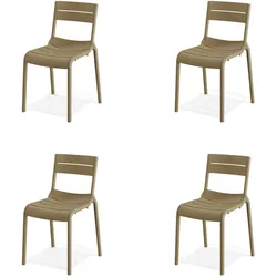 Gartenstuhl-Set Calor 4er-Set Sandfarben