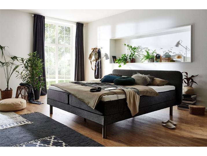 ATLANTIC home collection Boxspringbett Carola, mit 7-Zonen-Taschen-Federkernmatratze und Komfortschaum-Topper