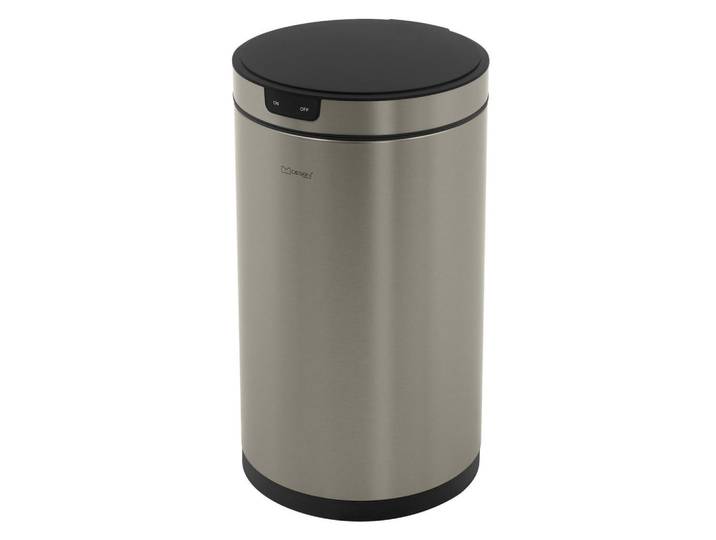 Ml-Design Mülleimer mit Sensor 30L rund aus Edelstahl Silber, Silberfarben, Metall, Zylindrisch, 29x52x29 cm, Haushalt & Reinigung, Reinigung, Mülleimer & Abfallsammler