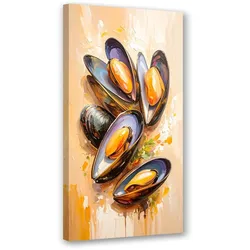 LEINWANDBILD Muscheln Meeresfrüchte Sushi 40x80cm