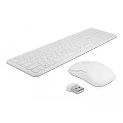 DeLOCK USB Tastatur und Maus Set 2,4 GHz kabellos weiß