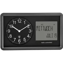 TFA, Wecker, Analoge Funkuhr mit digitalem Kalender