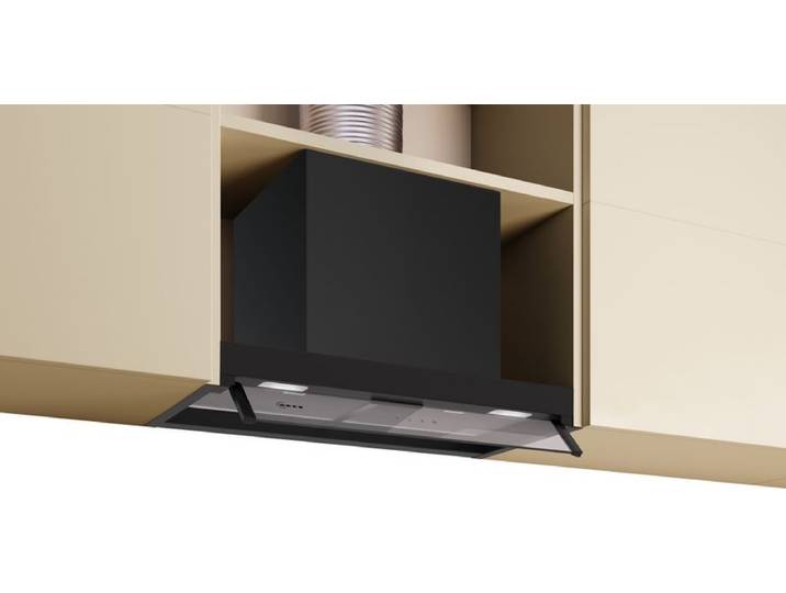 Neff N 50, Integrierte Designhaube, 60 cm, Klarglas, Mattschwarz, D65XCC2S0, ID D65XCC2S0