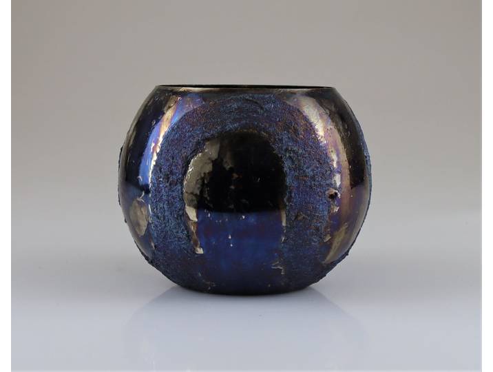 Windlicht AM DESIGN aus Glas , blau, B:22cm H:19cm, Glas, Kerzenhalter, Windlicht, BxH: 22x19 cm