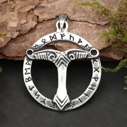 Drachensilber Runen Irminsul Schmuck 925 Silber Anhänger - Silber