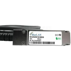 BlueOptics 498385-B21 kompatibles BlueLAN DAC QSFP SC252501K1M30, Transceiver, Schwarz