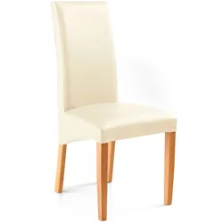 2er-Set [de]sign & more Stuhl Andy Lederoptik Beige Creme
