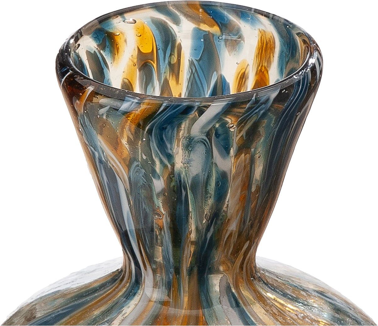 Tischvase GILDE "Vase Bronko", bunt (braun), B:15cm H:24cm T:15cm Ø:15cm, Glas, Vasen, Tischvase braun B/H/T: 15cm x 24cm x 15cm Ø 15cm