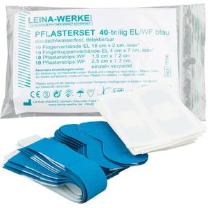 Leina-Werke Pflaster Pflasterset, 40 Strips, wasserfest, detektierbar, elastisch, 4 Größen