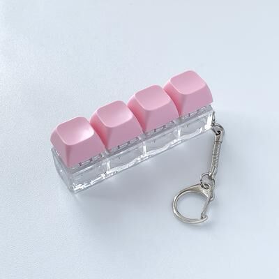 Multisell Products Hub DIY Clicker Keycap Keychain Stress Relief Toy For Kids & Adults pink