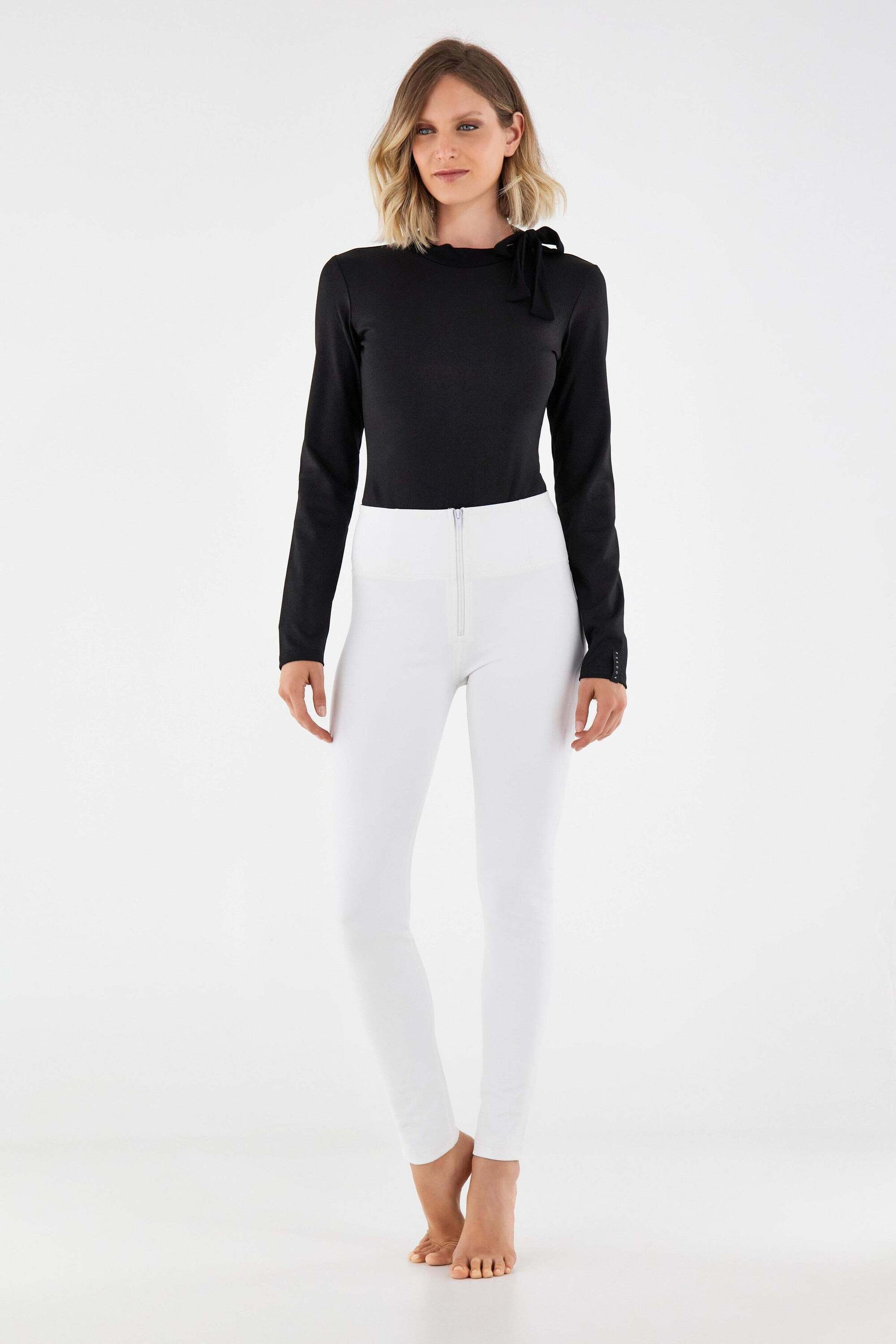 Leggings FREDDY "Leggings WRUP1HC006PREC", Damen, Gr. L, EURO, weiss (weiß), Obermaterial: 72% Polyester PES. 15% Polyurethan PU. 13% Elasthan EL., Hosen Leggings weiß L, EURO