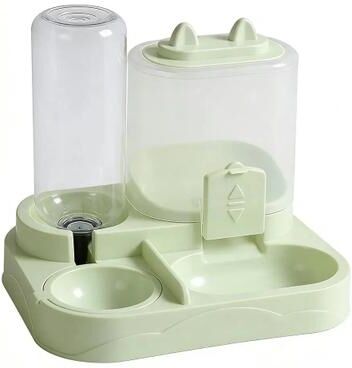 Uplift Picks Automatic Cat Feeder And Water Dispenser All In One Large Capacity Pet Food Storage Set green
