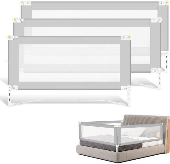 Kinderbett - Universell - Extra Lang - Opvouwbares - Sicherheitsfunktion - Für Kinder - Grau - 180cm+200cmx2